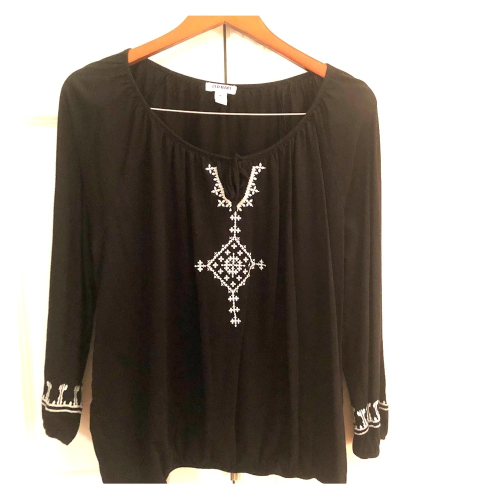 Women’s Old Navy 3/4 Sleeve Black & White Top  XL